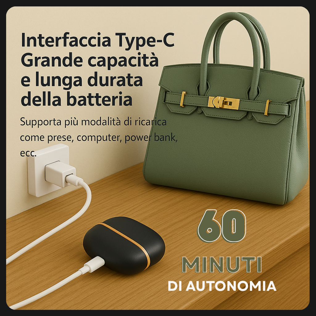 Glowli™ Spazzola Lisciante Senza Fili | Mini Piastra Portatile Anti-Crespo.